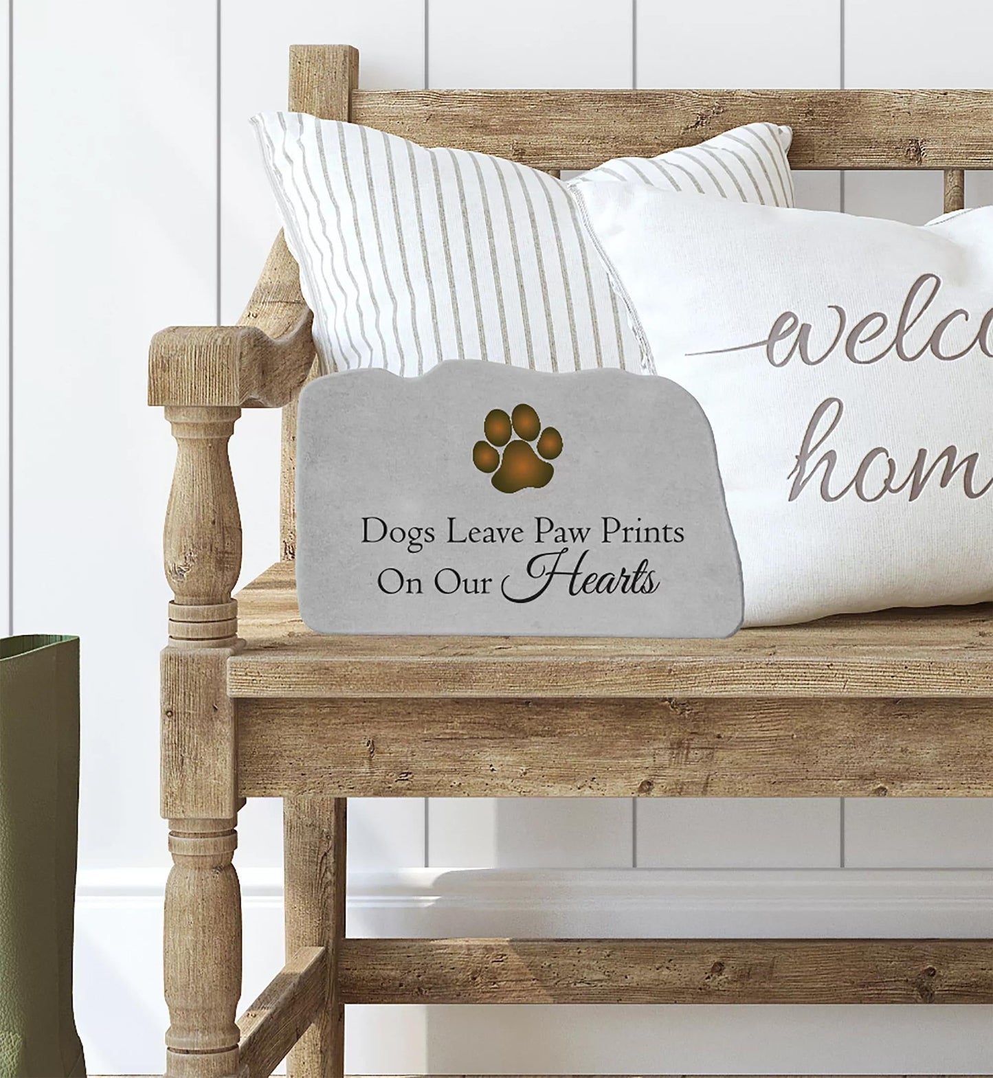 Dogs Leave Paw Prints Memorial Stone