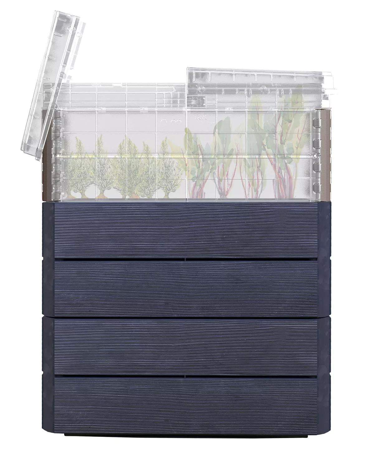 Modular Rectangular Raised Bed Kit with Translucent Panels & Lid