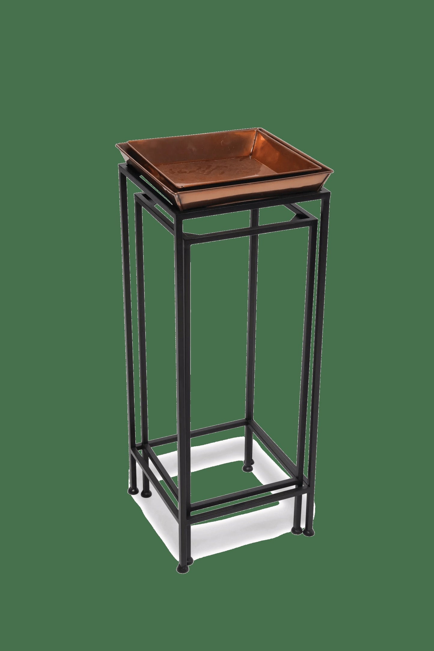 Square Nesting Plant Stands with Trays, Set of 2
