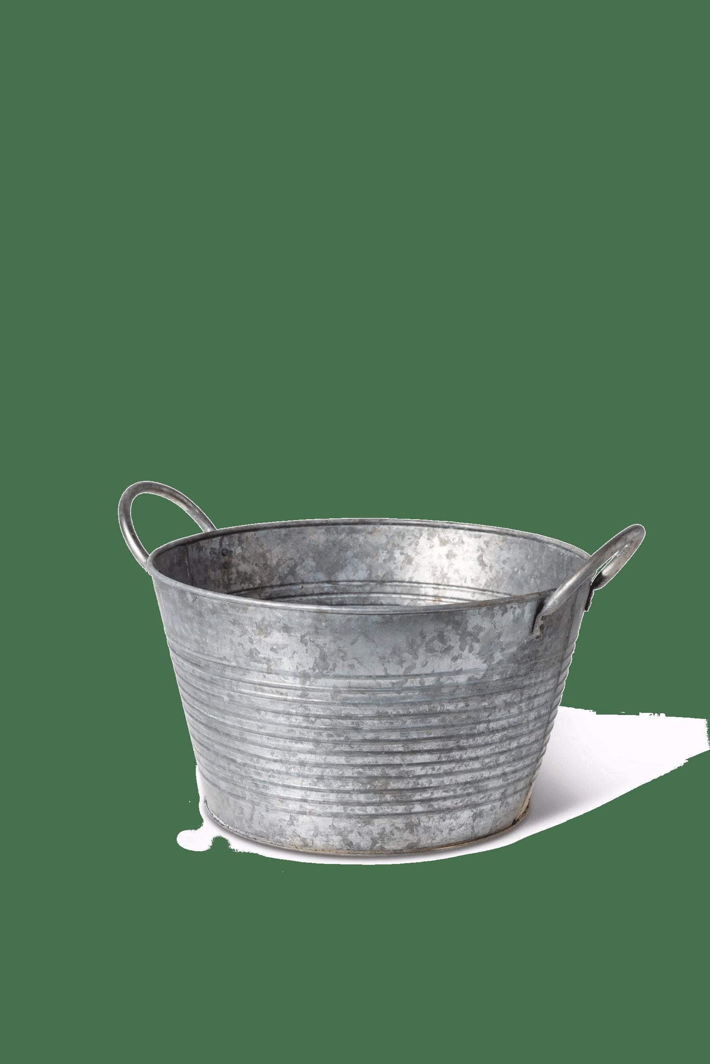 Galvanized Wash Basin Planters, Set of 2