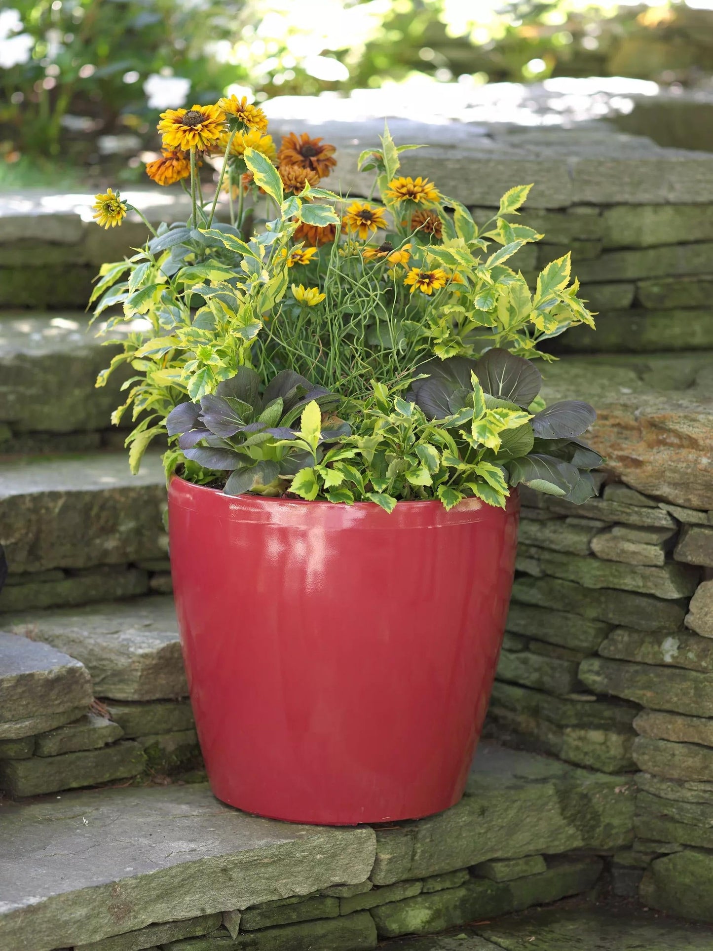 VivaTM Round Self-Watering Rolling Planter, 17.25” Diameter