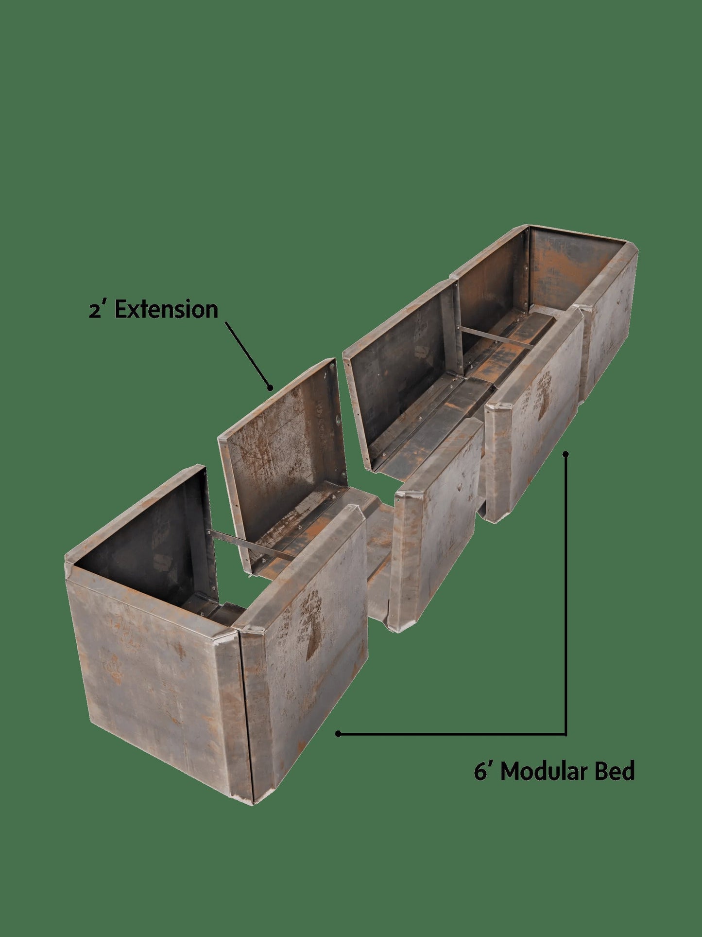 Corten Steel Modular Raised Bed, 2'x6' (17.5" D)