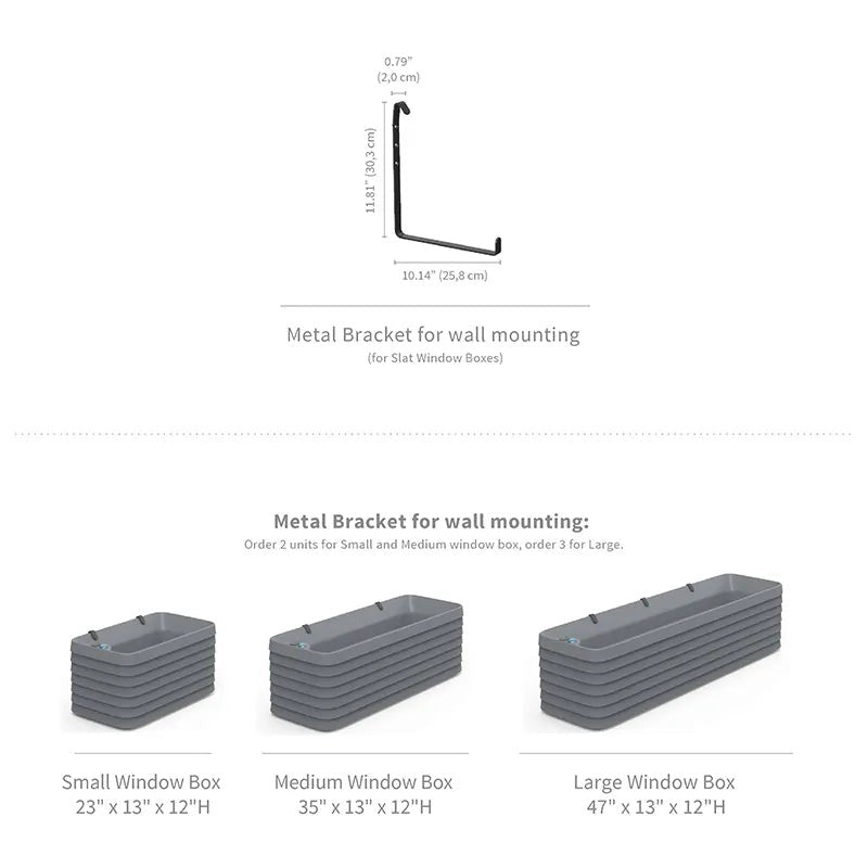 Mounting Brackets for Slat Window Box Planters