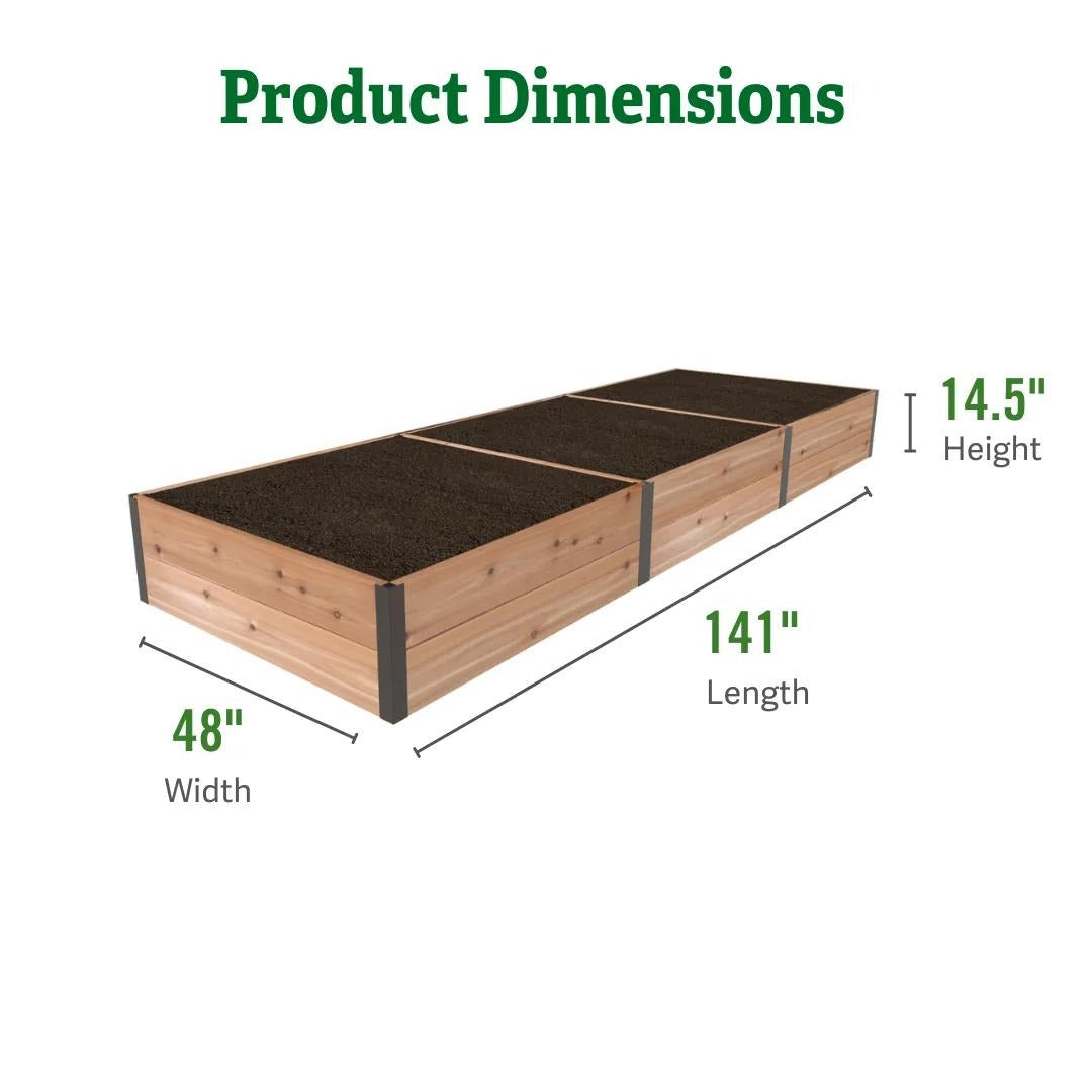 Deep RootTM Cedar Raised Beds, 4' Wide (14.5" D)