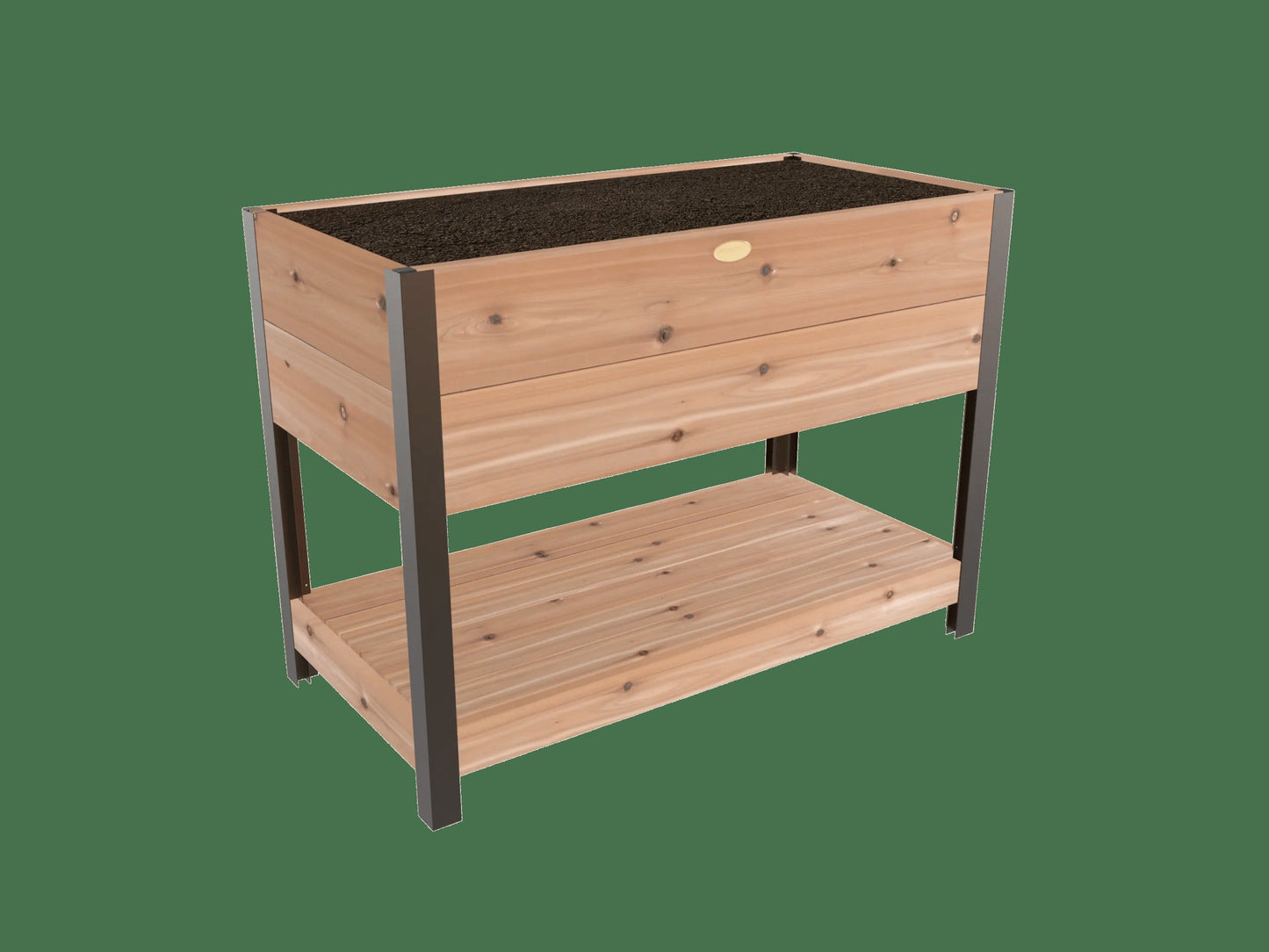 Elevated Cedar Planter Box with Shelf, 2' x 4'