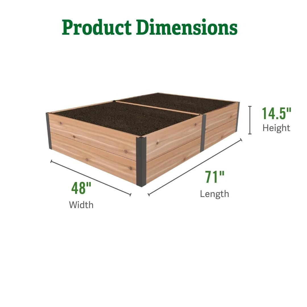 Deep RootTM Cedar Raised Beds, 4' Wide (14.5" D)