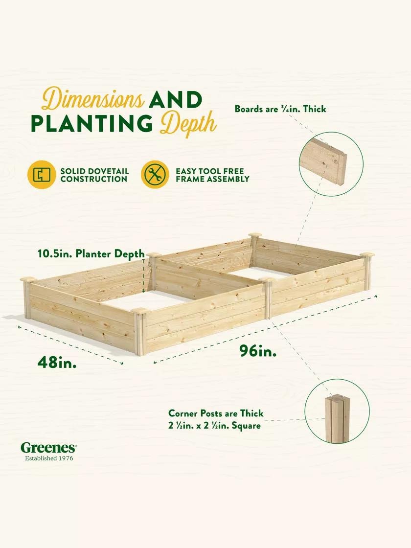 Pine Raised Garden Beds, 4'x8'