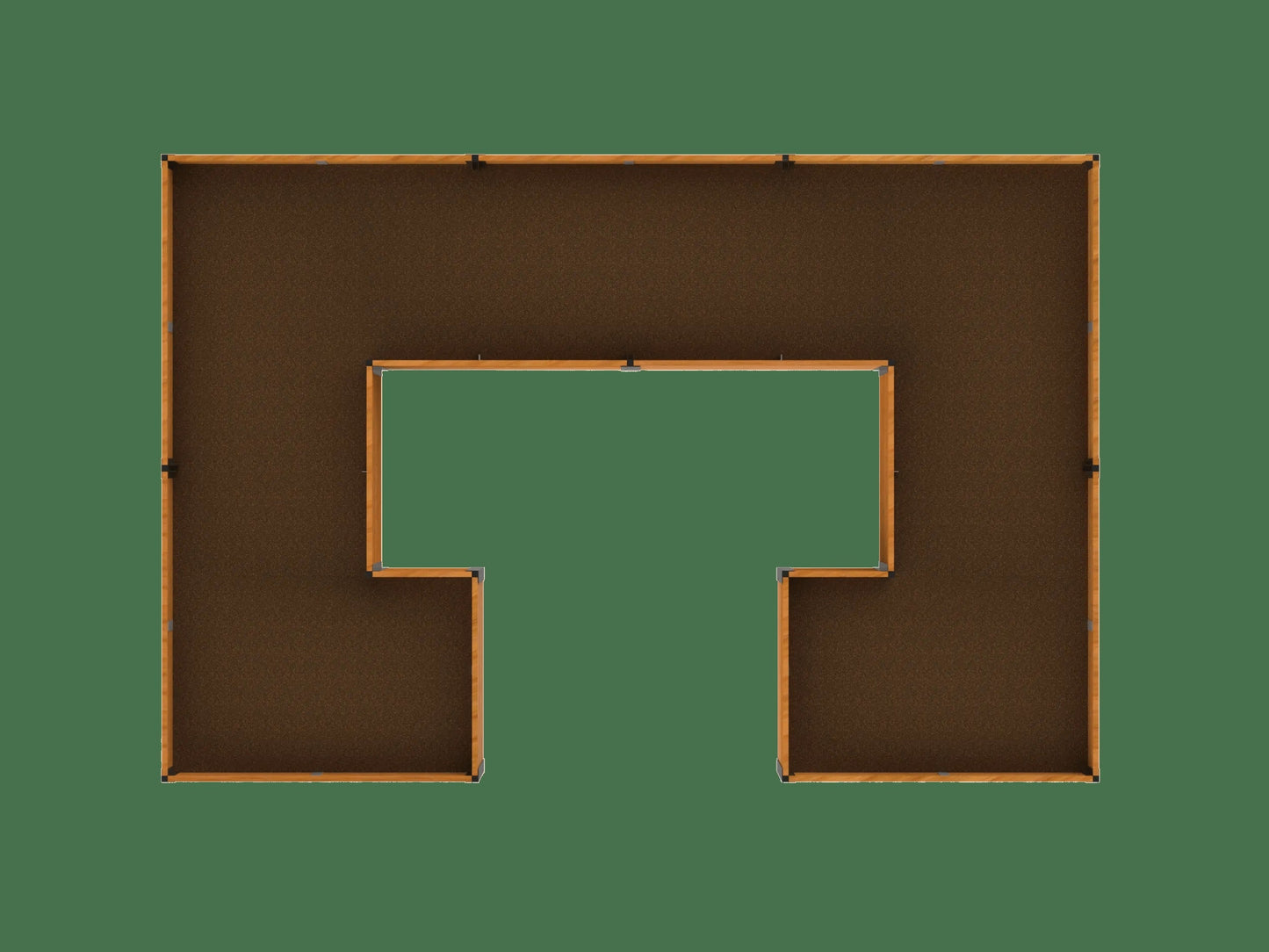 Deep Root Cedar Raised Beds, 12' Wide U-Shaped (14" D)