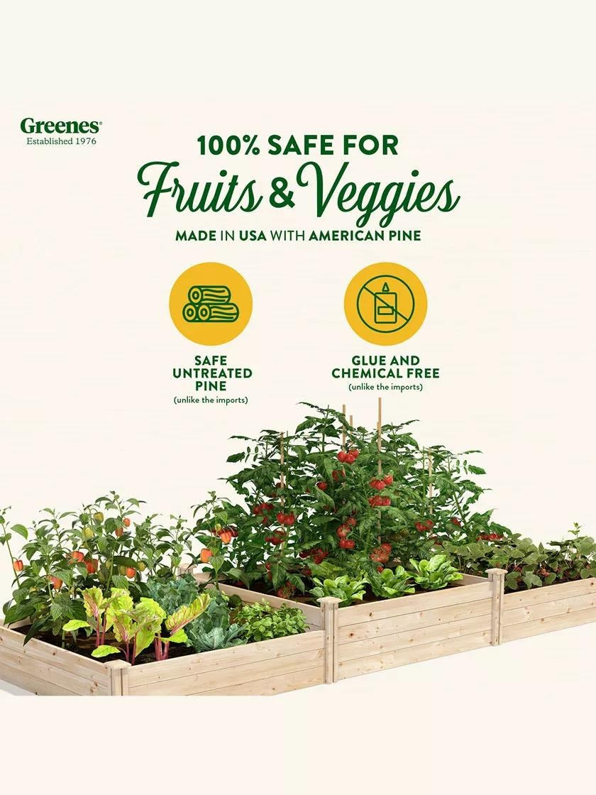 Tall 2-Tier Pine Raised Garden Bed, 4'x12'