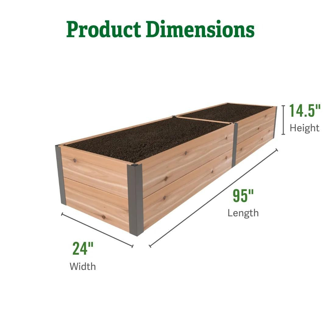 Deep RootTM Cedar Raised Beds, 2' Wide (14.5" D)