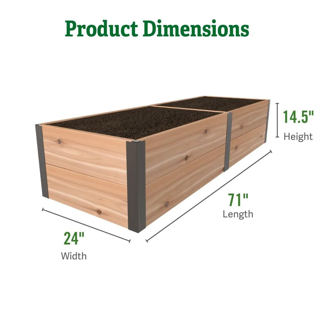 Deep RootTM Cedar Raised Beds, 2' Wide (14.5" D)