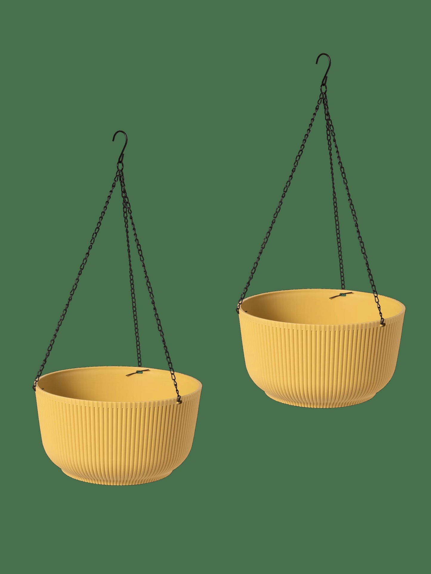 Self-Watering Ribbed Hanging Basket, 11", Set of 2