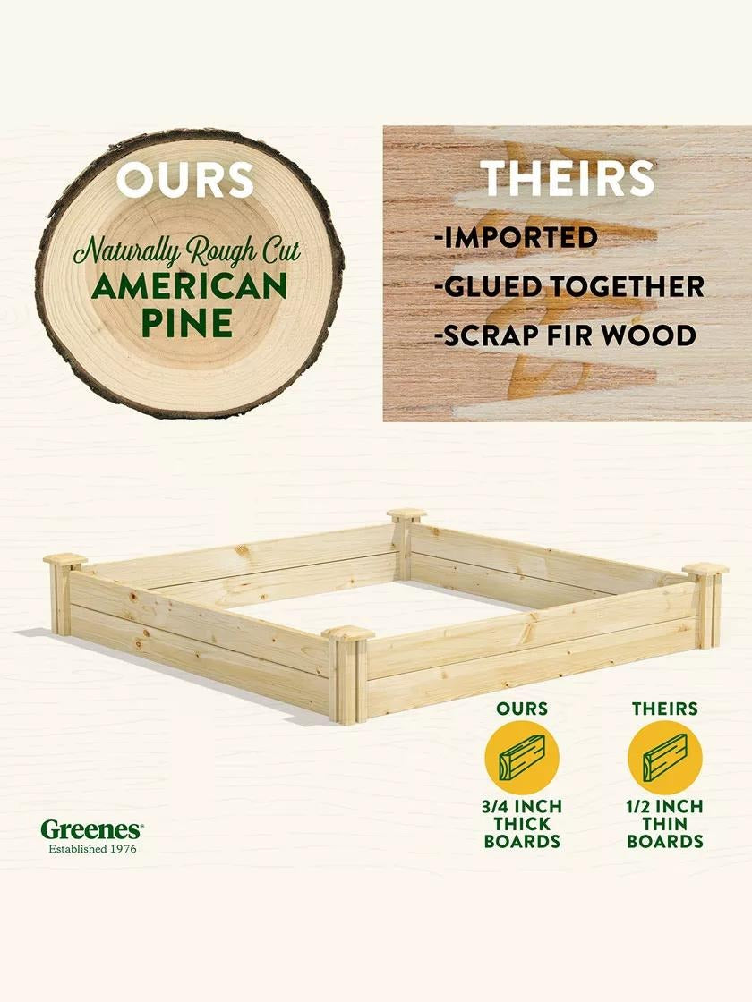 Pine Raised Garden Beds, 4'x4'