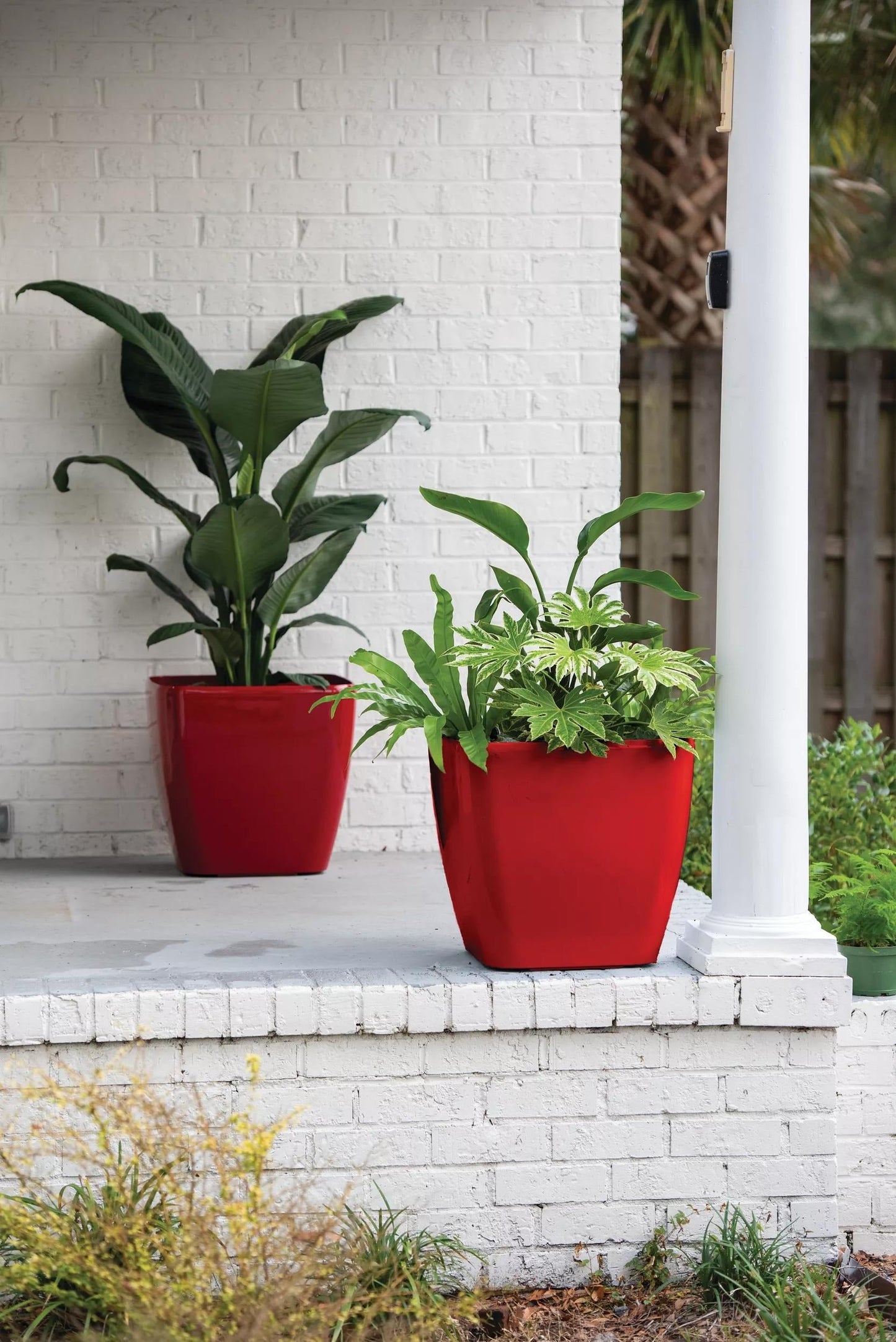 VivaTM Square Self-Watering Rolling Planter, 20" Diameter, Set of 2