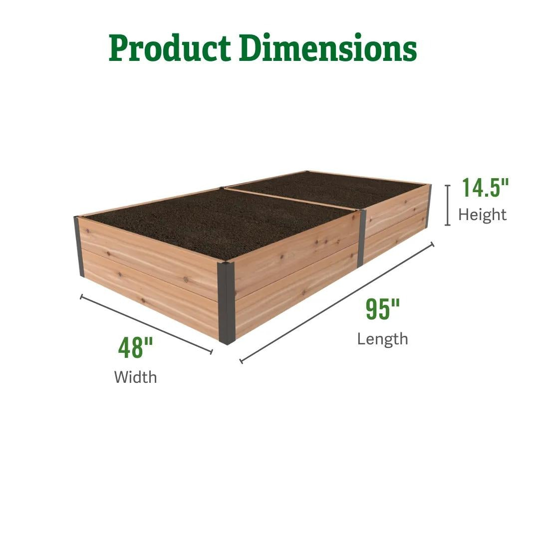 Deep RootTM Cedar Raised Beds, 4' Wide (14.5" D)