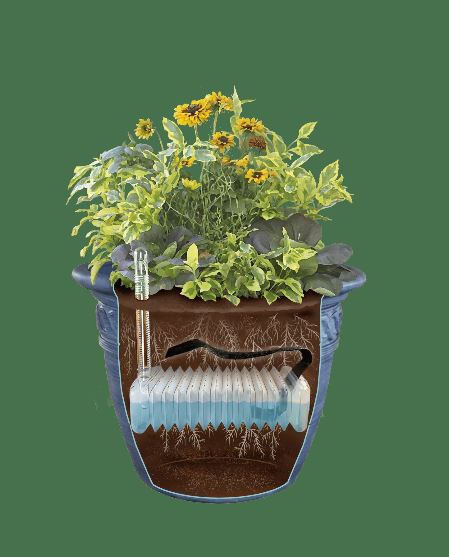 Adjustable Self-Watering Insert for Pots and Planters
