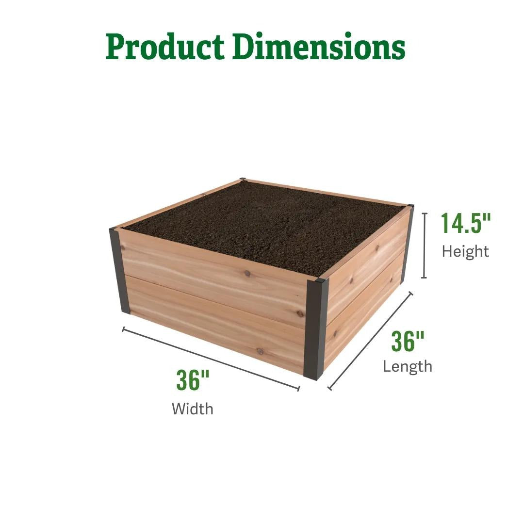 Deep RootTM Cedar Raised Beds, 3' Wide (14.5" D)