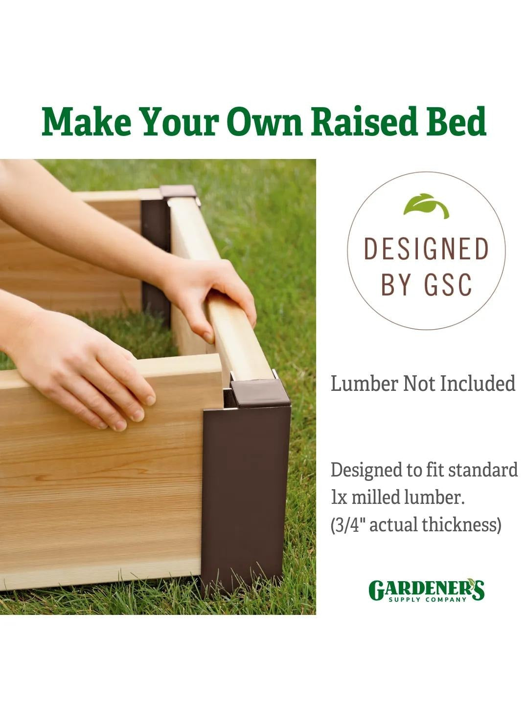 1" LifetimeTM Raised Bed Corners, Set of 4