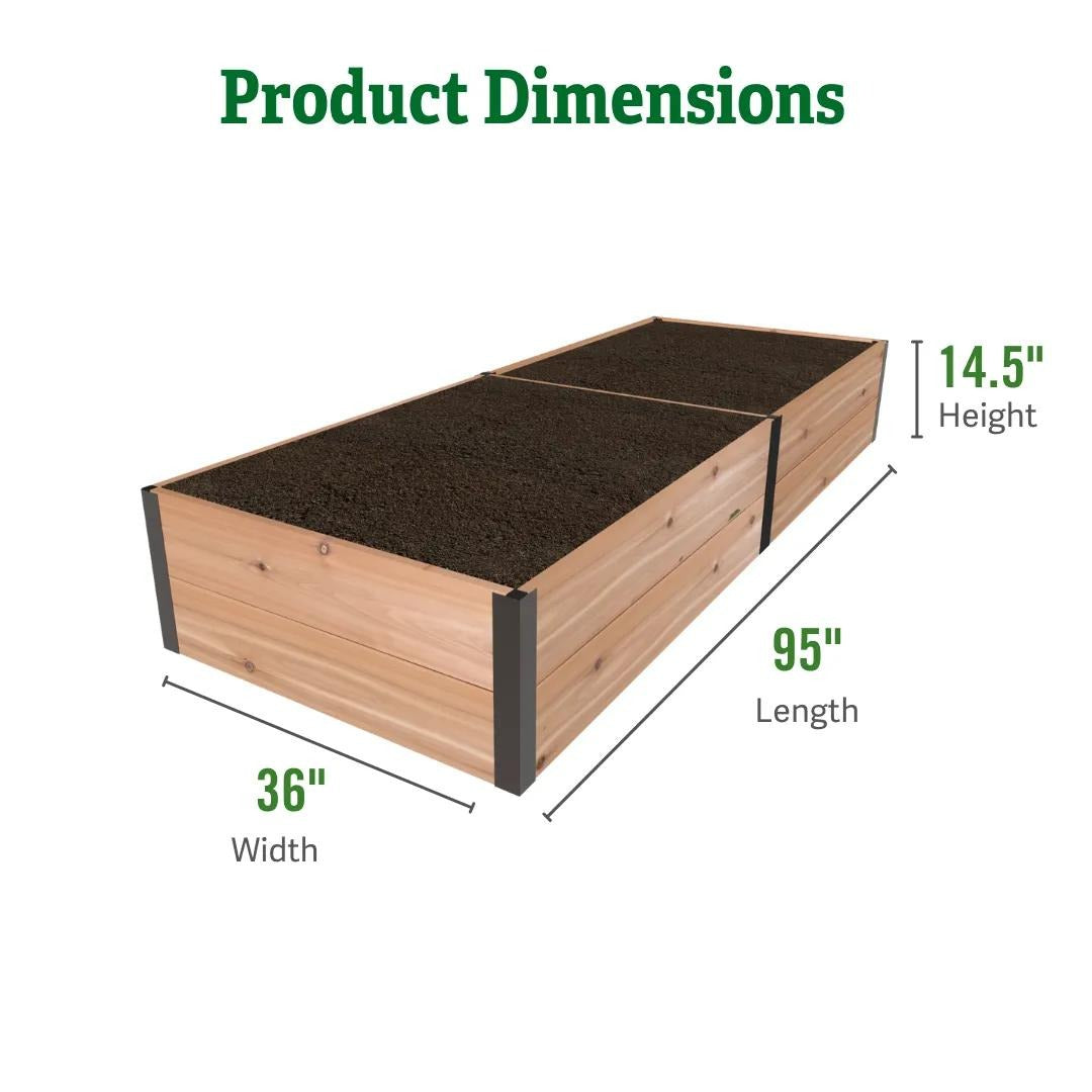 Deep RootTM Cedar Raised Beds, 3' Wide (14.5" D)