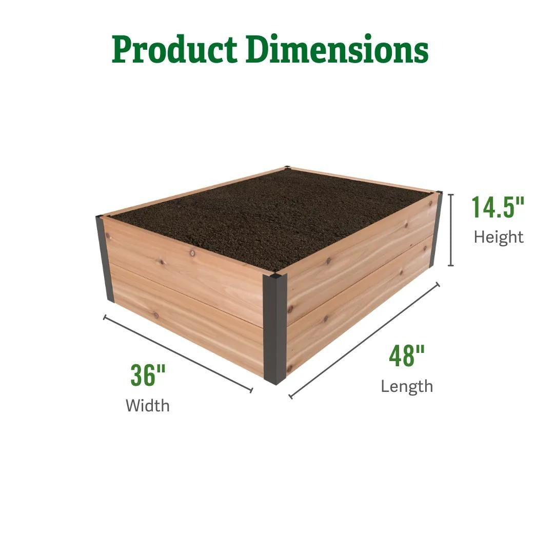 Deep RootTM Cedar Raised Beds, 3' Wide (14.5" D)