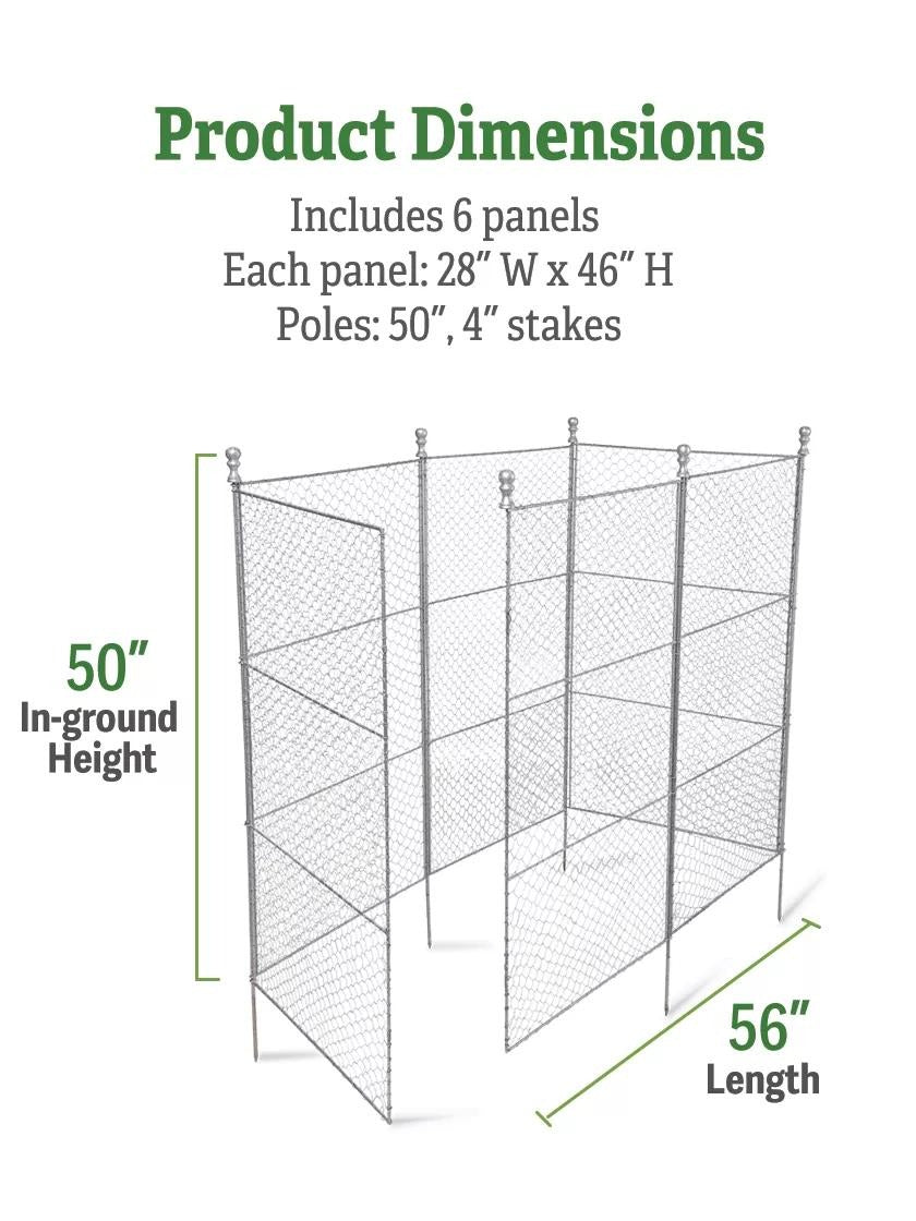 Tall Chicken Wire Critter Fence with Gate