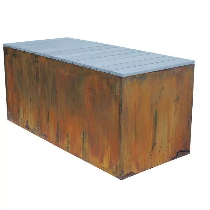 Nice Corten Trough Planters with Bench Top