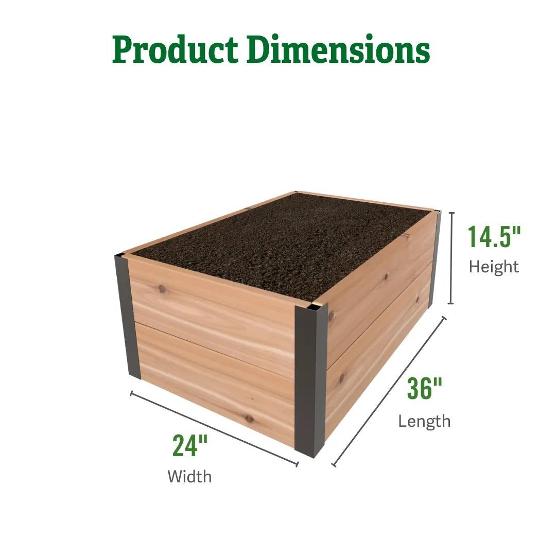 Deep RootTM Cedar Raised Beds, 2' Wide (14.5" D)
