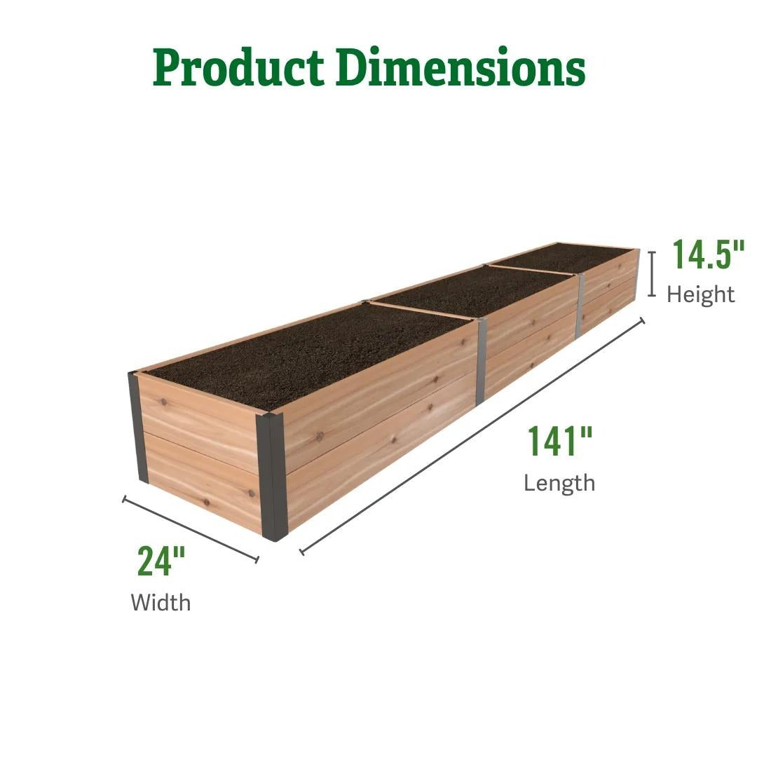 Deep RootTM Cedar Raised Beds, 2' Wide (14.5" D)