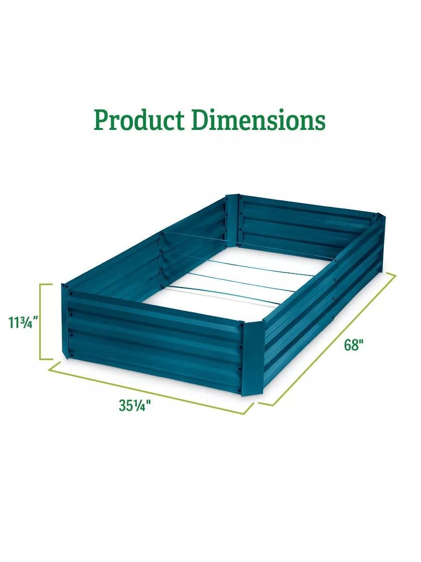 DemeterTM Corrugated Metal Raised Bed, 34" x 68" (12" D)