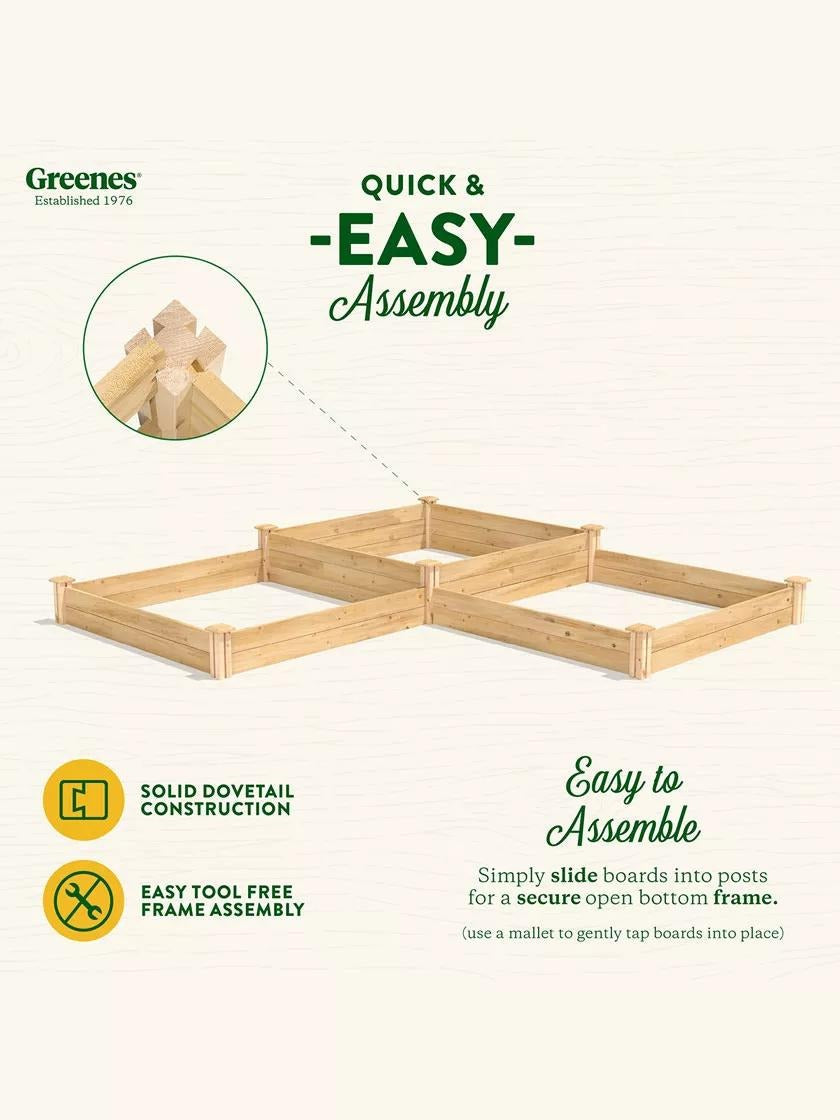 Customizable 2-Tier L-Shaped Cedar Raised Bed