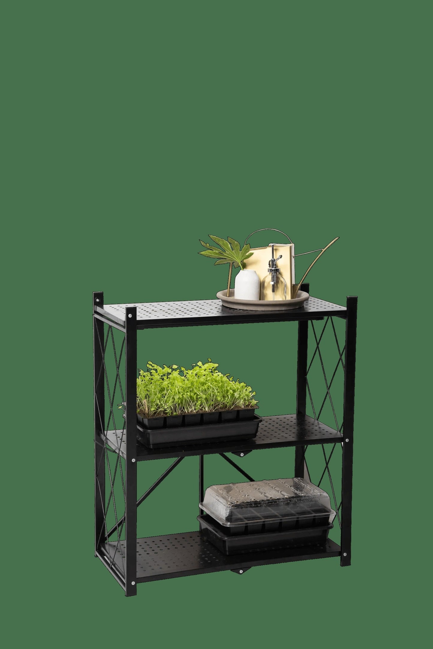 Folding 2-Tier Grow Shelf with Plant Lights