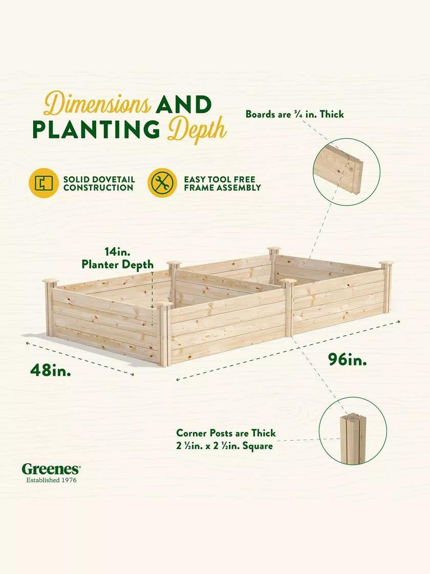 Pine Raised Garden Beds, 4'x8'