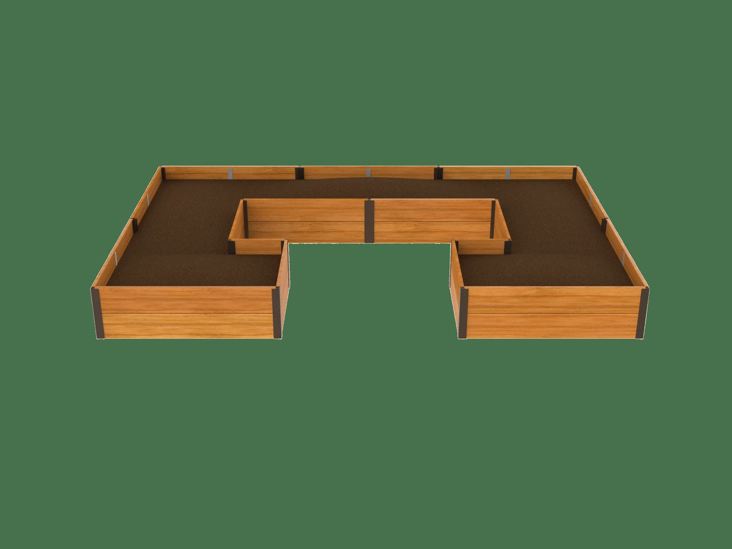 Deep Root Cedar Raised Beds, 12' Wide U-Shaped (14" D)