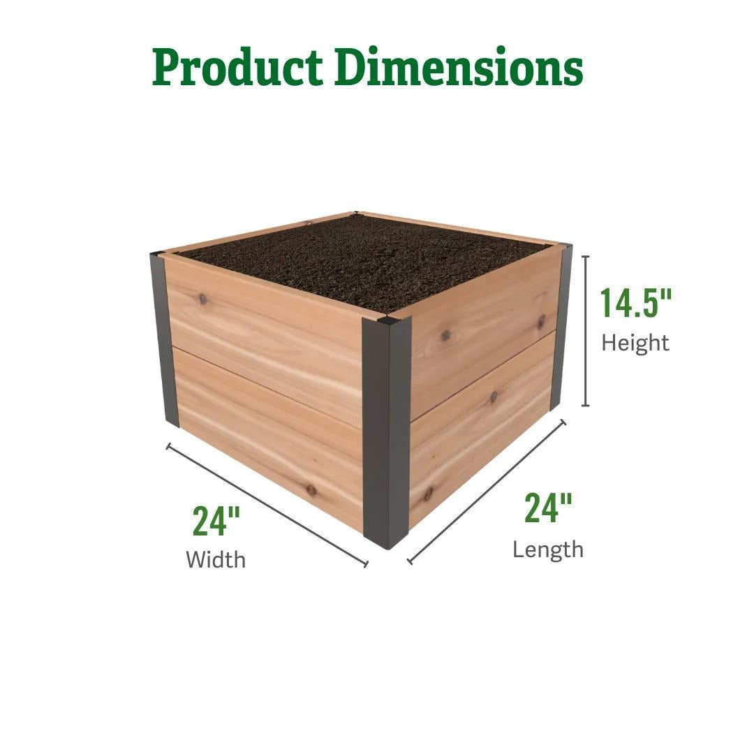 Deep RootTM Cedar Raised Beds, 2' Wide (14.5" D)