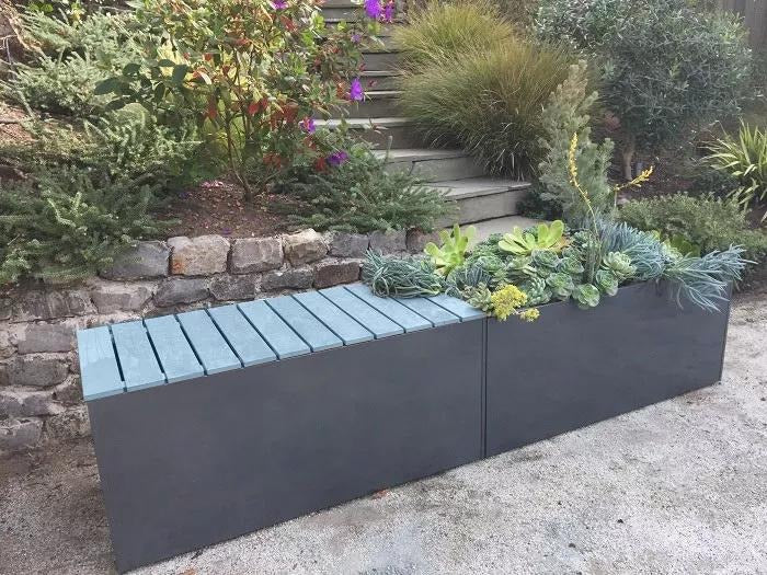 Nice Aluminum Trough Planters with Bench Top