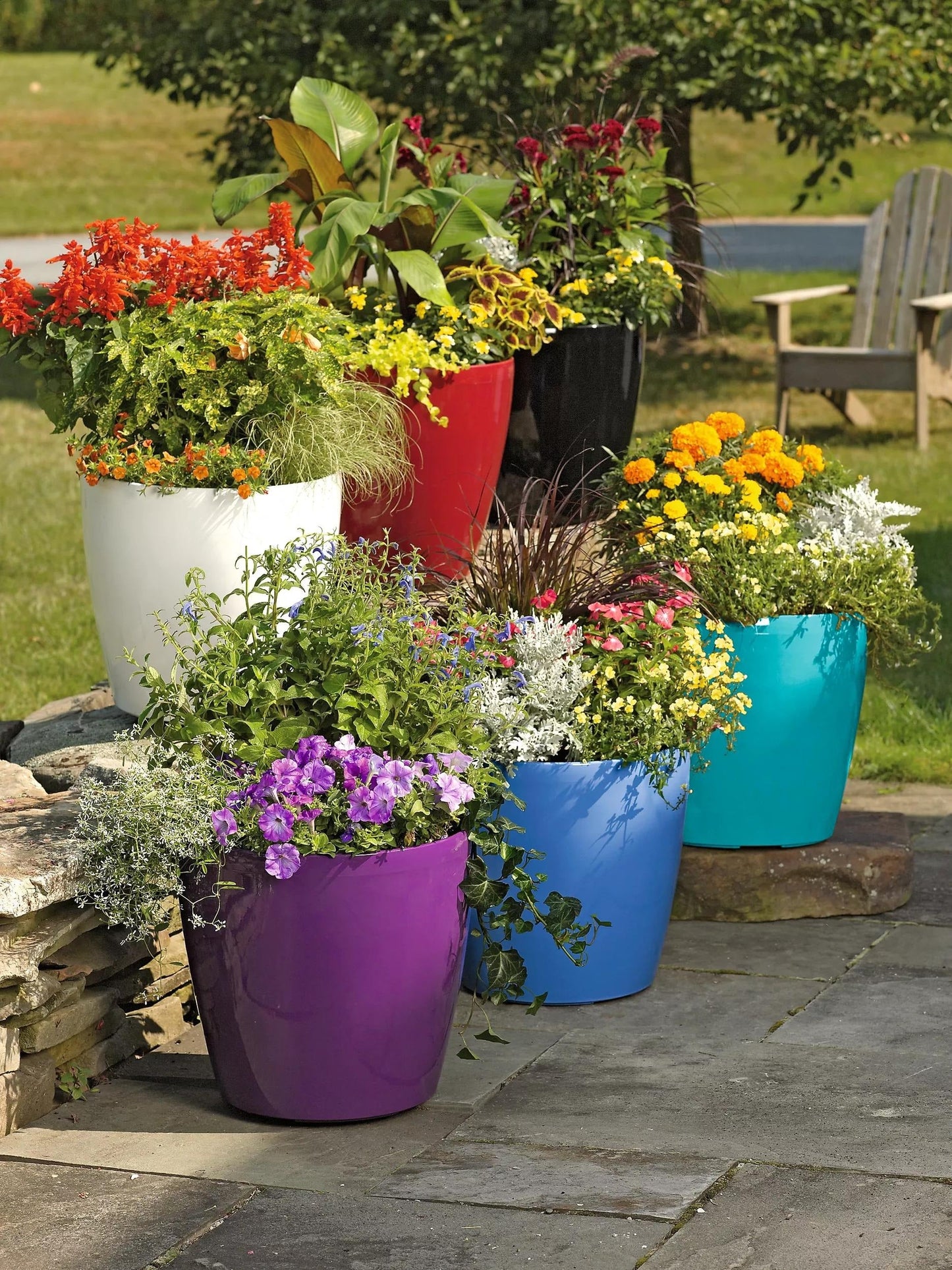 VivaTM Round Self-Watering Rolling Planter, 17.25” Diameter