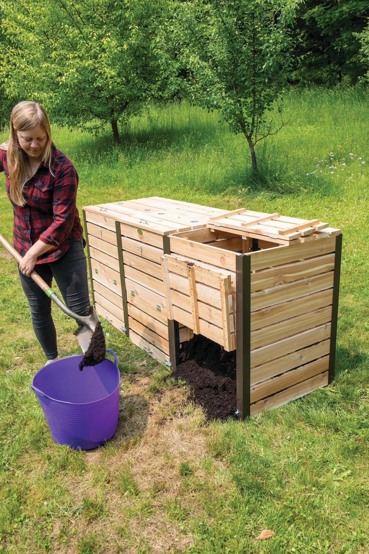 Cedar Three Bin Composter
