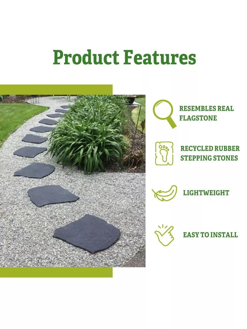 Recycled Rubber Flagstone Stepping Stone