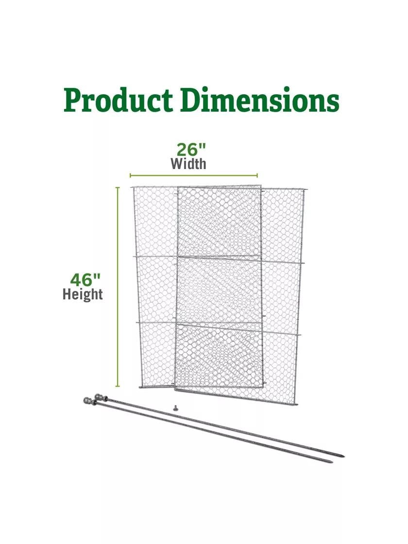 Tall Chicken Wire Critter Fence Extension Panel, Set of 2