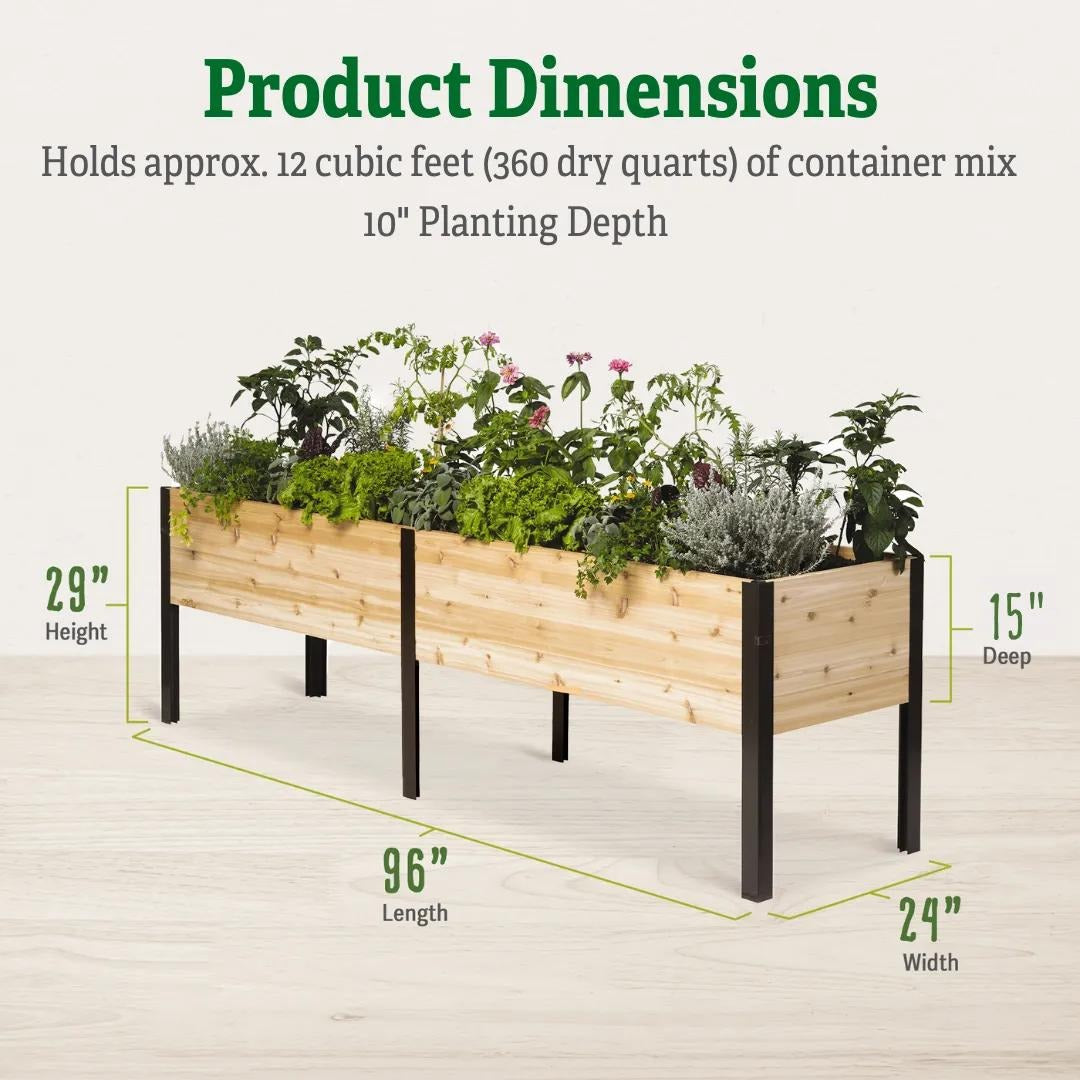 Elevated Cedar Planter Box, 2' x 8'