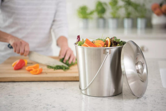 Brushed Stainless Steel Compost Pail