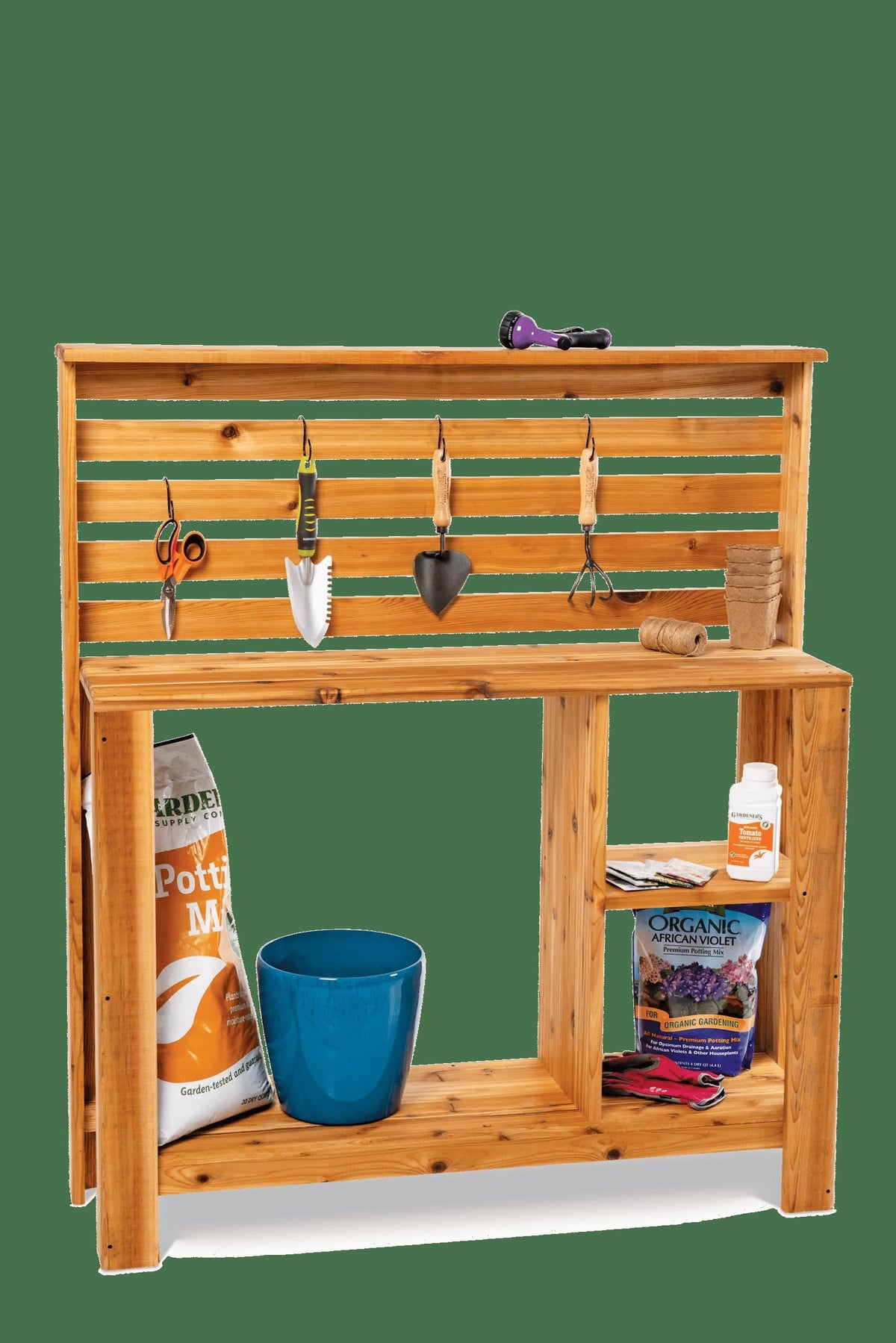 Gardeners Supply Tall Cedar Potting Bench