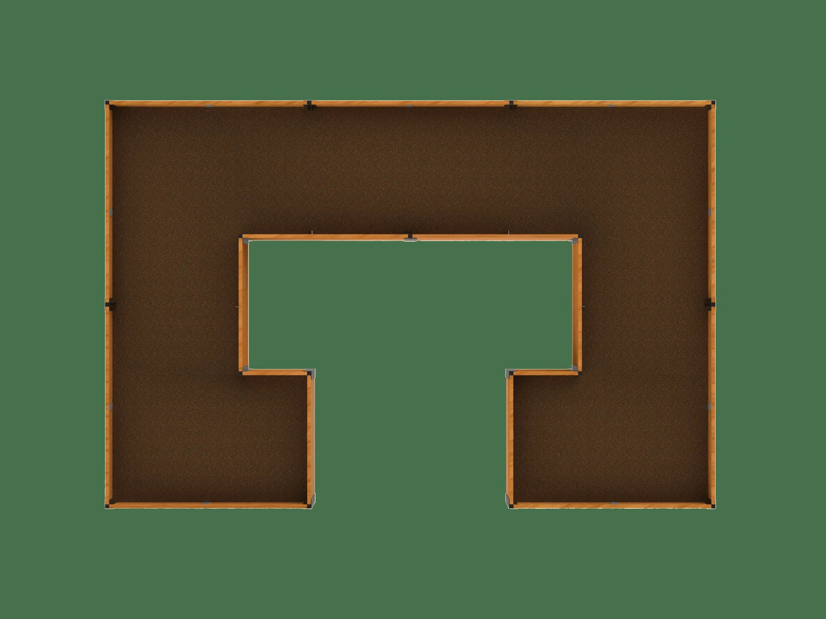 Deep Root Cedar Raised Beds, 12' Wide U-Shaped (14" D)