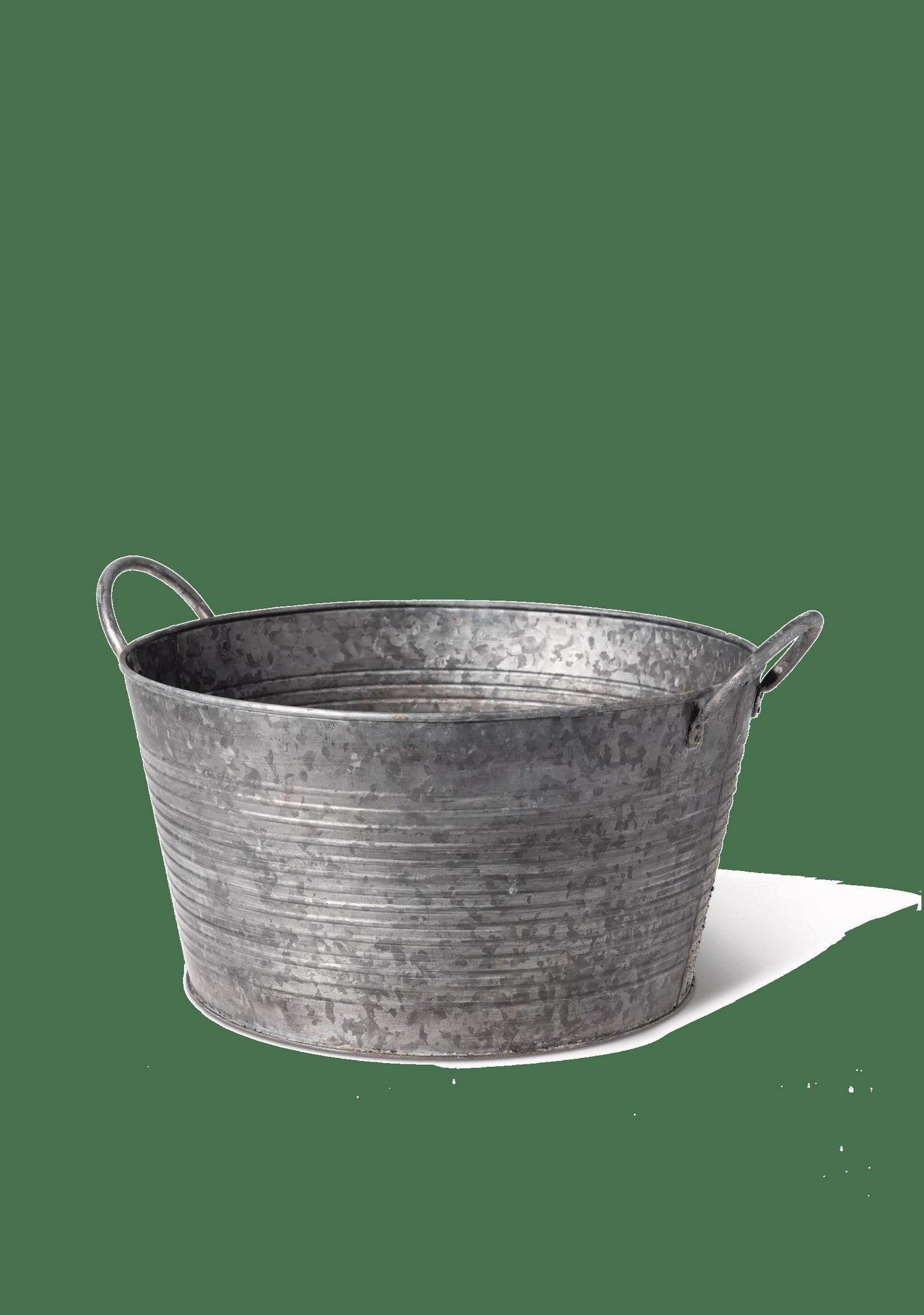 Galvanized Wash Basin Planters, Set of 2