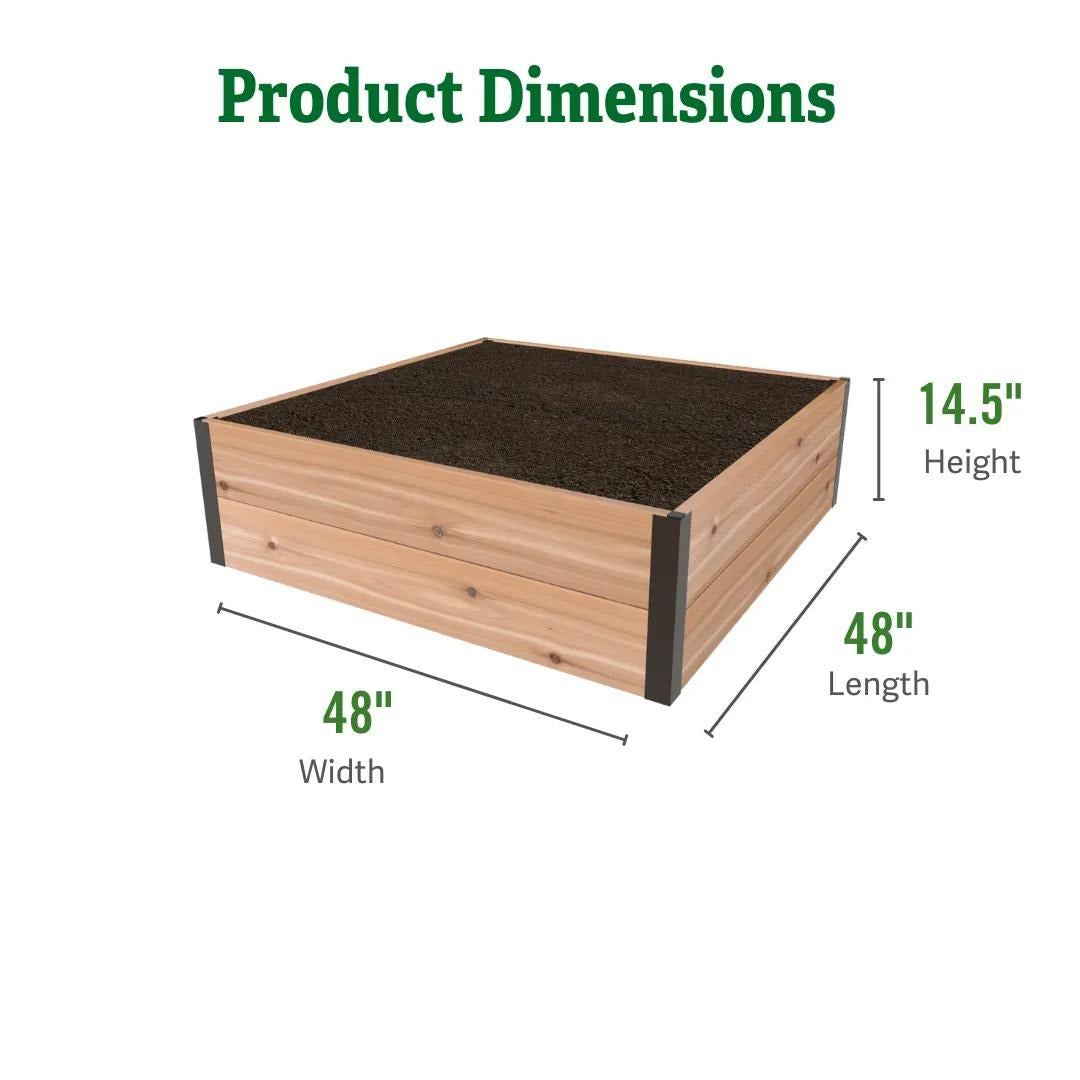 Deep RootTM Cedar Raised Beds, 4' Wide (14.5" D)