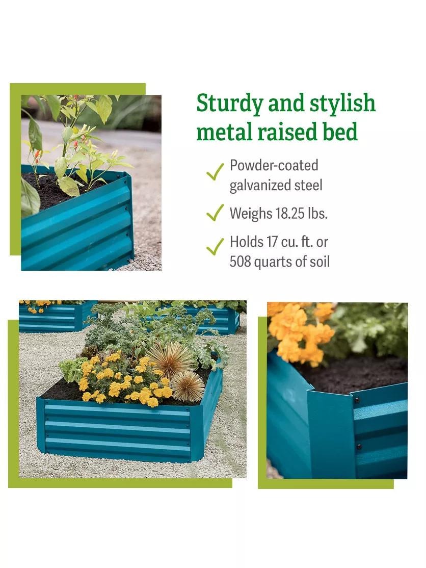 DemeterTM Corrugated Metal Raised Bed, 34" x 68" (12" D)