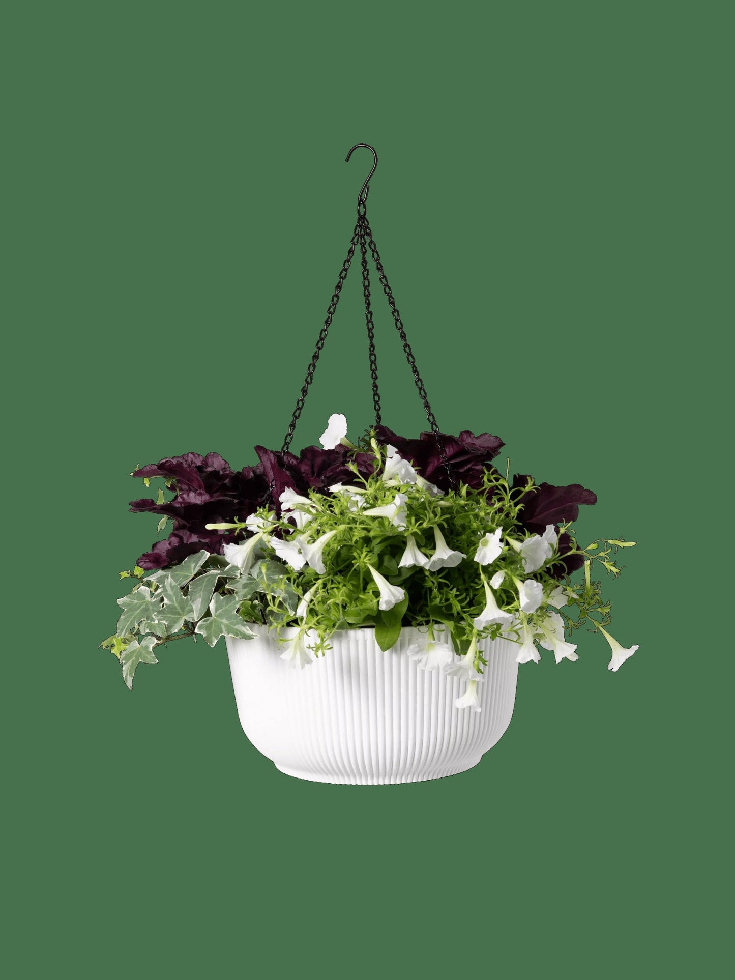 Self-Watering Ribbed Hanging Basket, 11", Set of 2