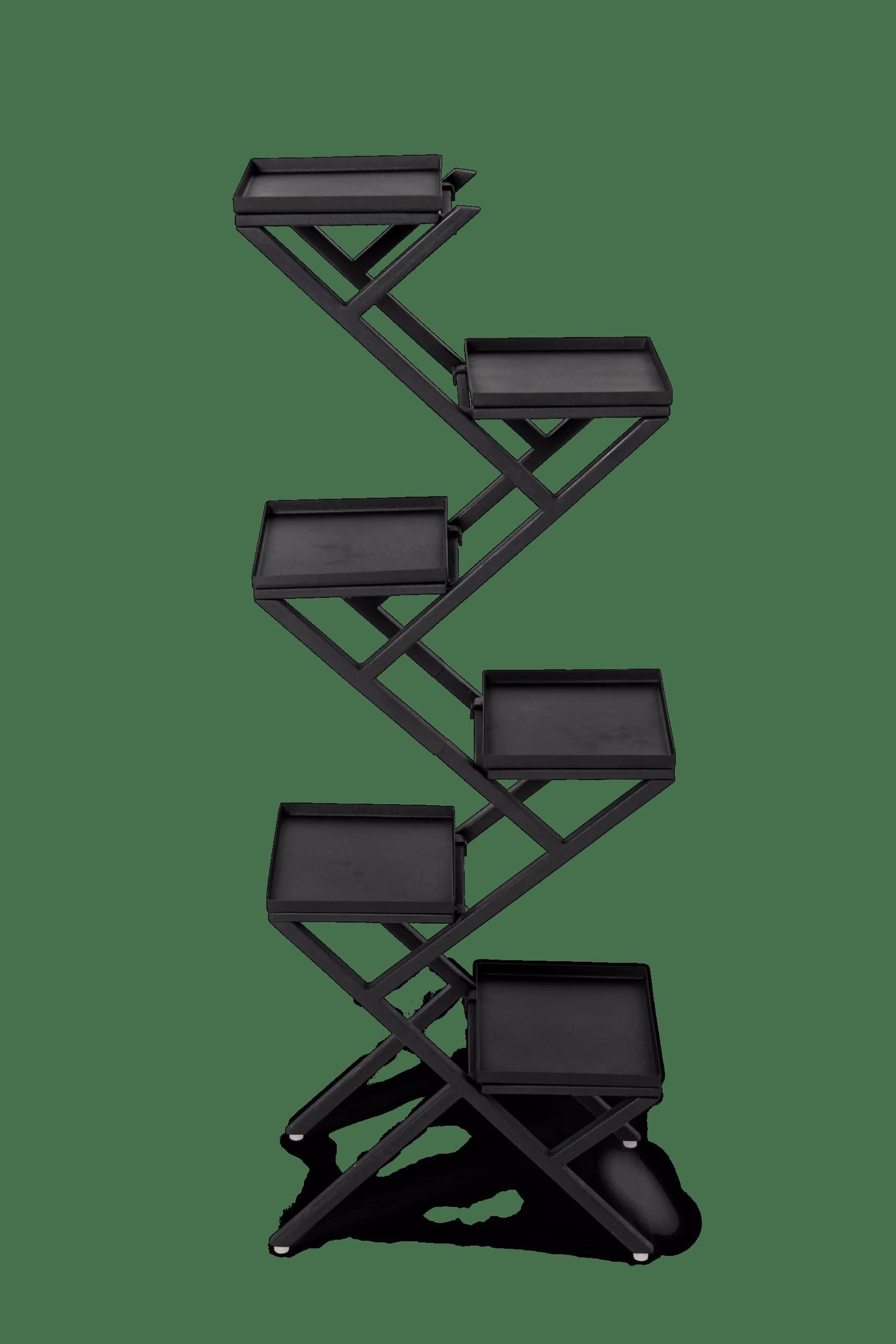 Crisscross Cascading Plant Stand with Black Trays