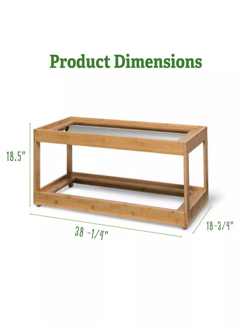 Low Bamboo LED Grow Light Garden